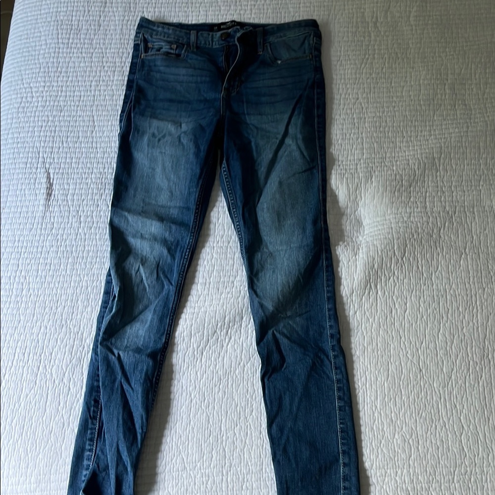 Hollister Blue Skinny Jeans Distressed Denim